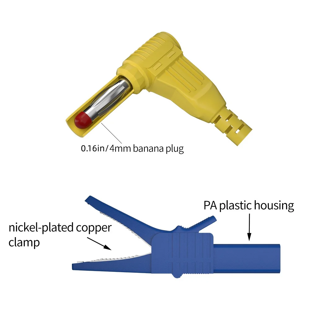 

1PC/2PC/5PC 4mm safety banana plug with 4mm safety alligator clip, cable length 100cm