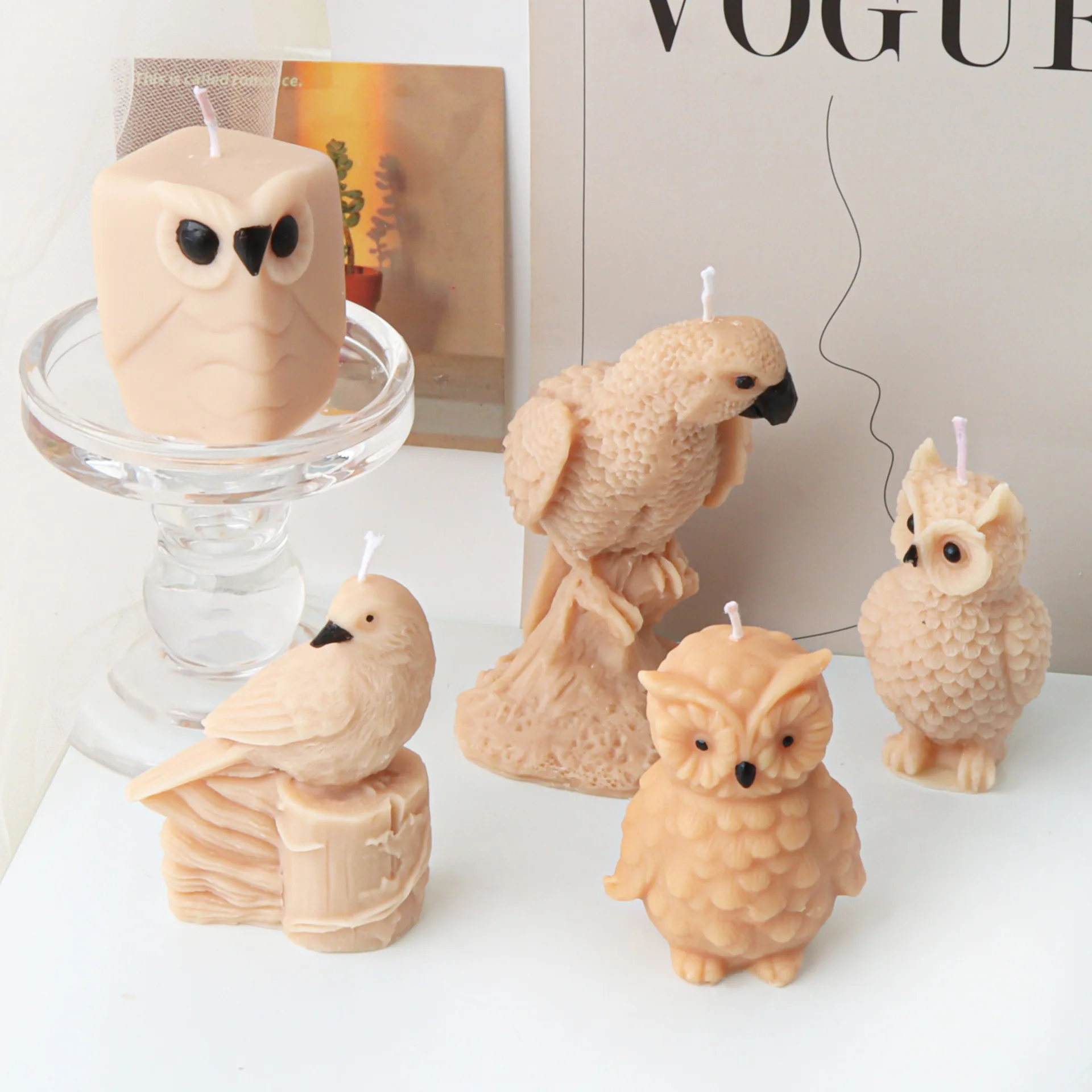 

3D силиконовая форма в виде совы, попугая, свечи, милая птица, животное, гипс, искусственный силикон, создание домашнего подарка