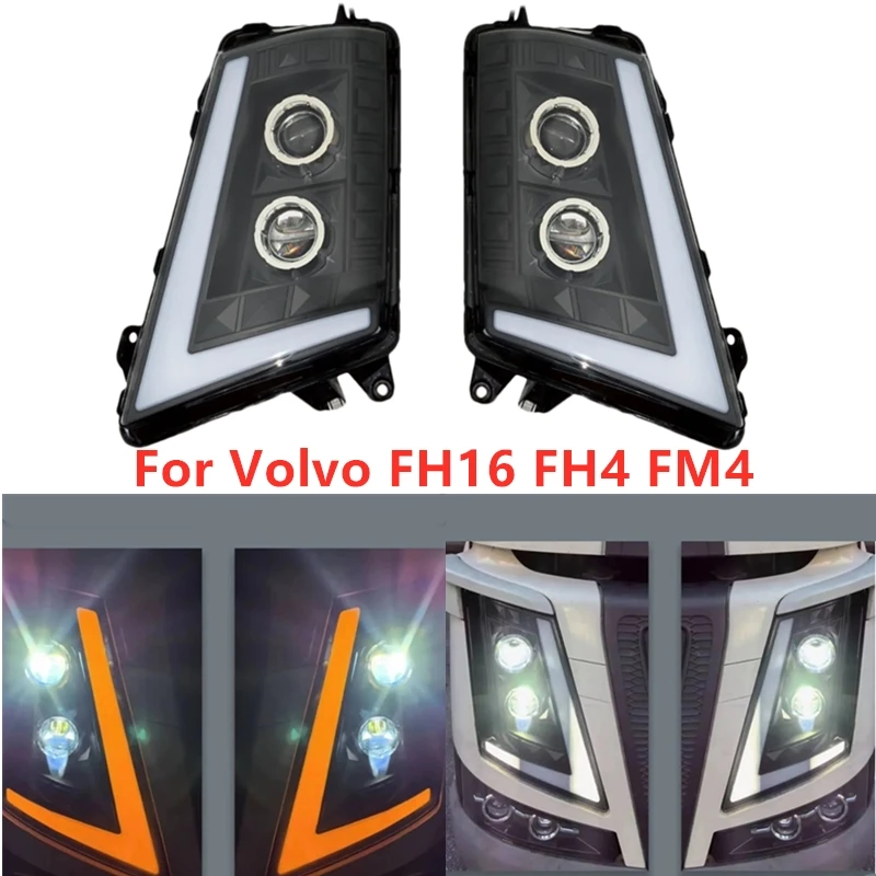 1Pair Suitable For Volvo FH16 FH4 FM4 Full LED Head Lamp with lens Left And Right OEM: 22239219/21221130 22239217 22239219