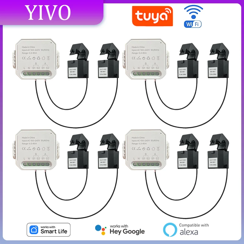 Tuya Wifi Intelligent Energy Meter Solar PV System Power Production Consumption One-way Monitoring Meter APP Control CT