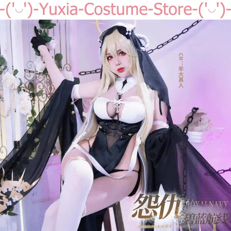 Azur Lane HMS Implacable Nun Game Suit Elegant Dress Uniform Cosplay Costume Halloween Carnival Party Outfit Women