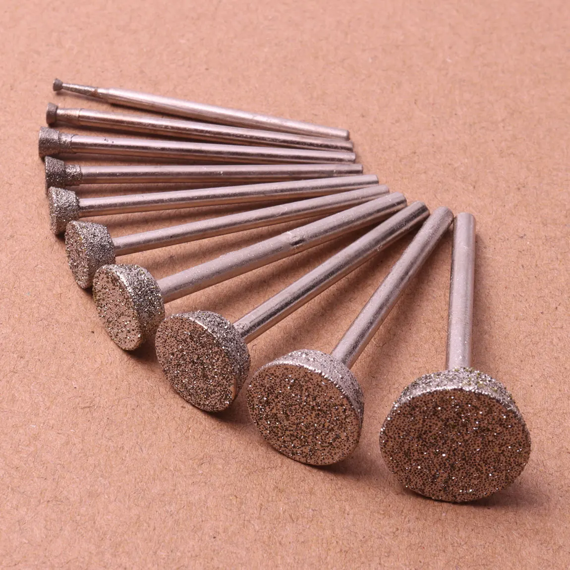 10pcs Diamond Grinding Head Burr Drill Bit,Universal Dremel Rotary Tool for Stone Carving, DIY,Polishing, Engraving