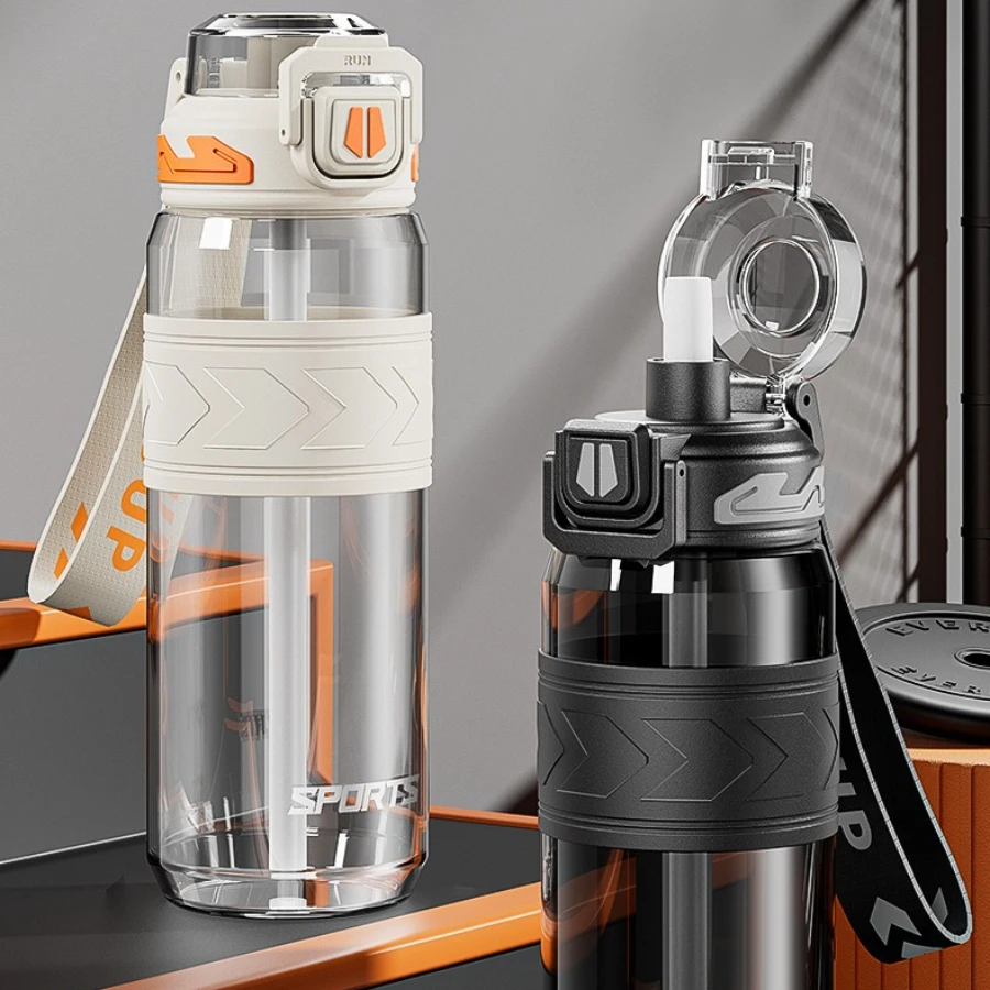 

Summer sports water cup students straw water bottle large capacity high temperature resistant fall outdoor portable water bottle