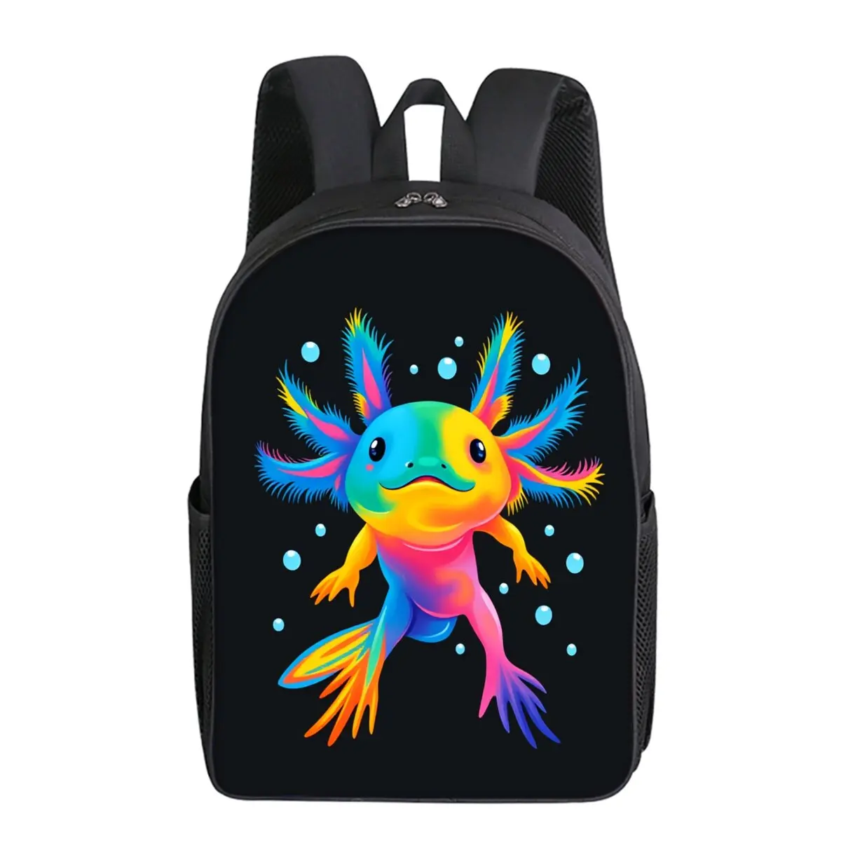 

Mexican Axolotl Printing Single Layer Backpack for Boy and Girls Best Gifts 2D Flat Cartoon School Bags for Children