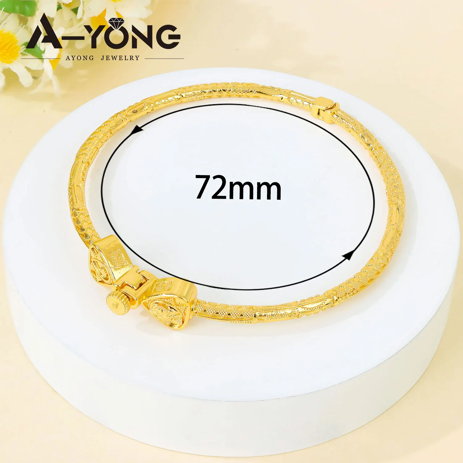 Dubai Mode Fuß Armband 21k Gold Überzogene Nigeria Braut Hochzeit Retro Knöchel Armreifen Nahen Osten Muslimischen Frauen Heiraten schmuck – Detail 3