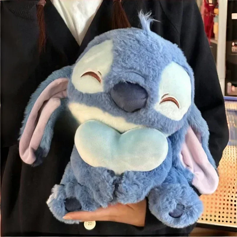 60cm Original Disney Lilo&Stitch Plush Toy Heart-Shaped Doll Cartoon Angel Anime Soft Stuffed Companion Children Birthday Gifts