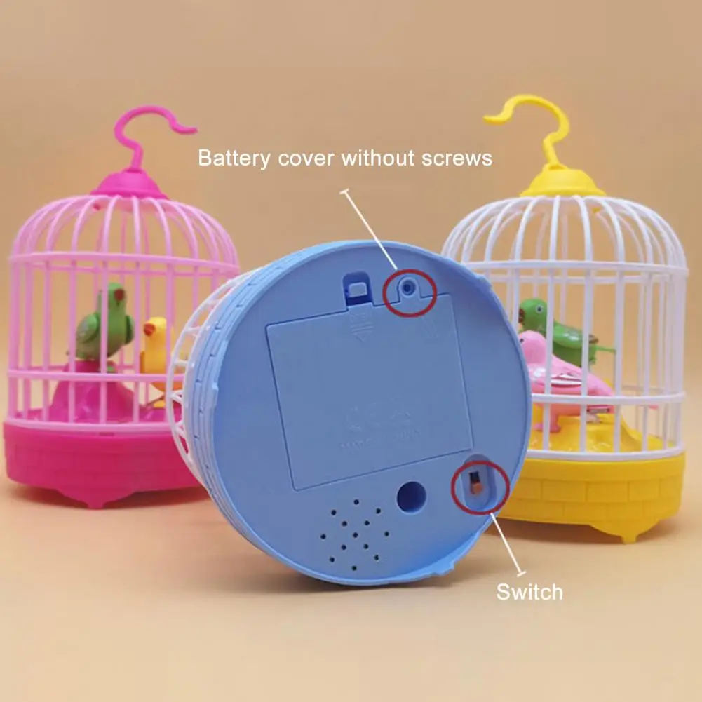 Lovely Singing Birds Cage Toy Battery-operated Home Decoration Electronic Birds Cage Toy