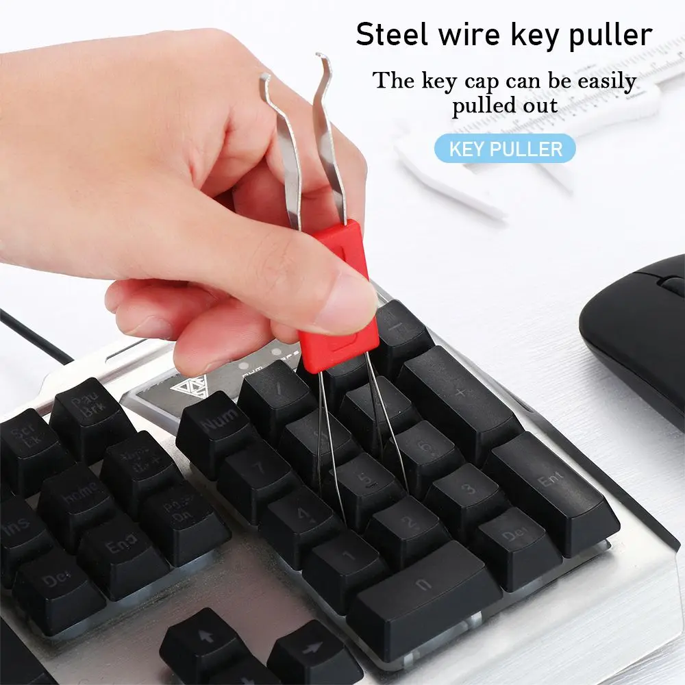 Universal Steel Keyboard Poeira Cleaner Aid, Keycaps Extrator, Descarregando Ferramenta De Limpeza