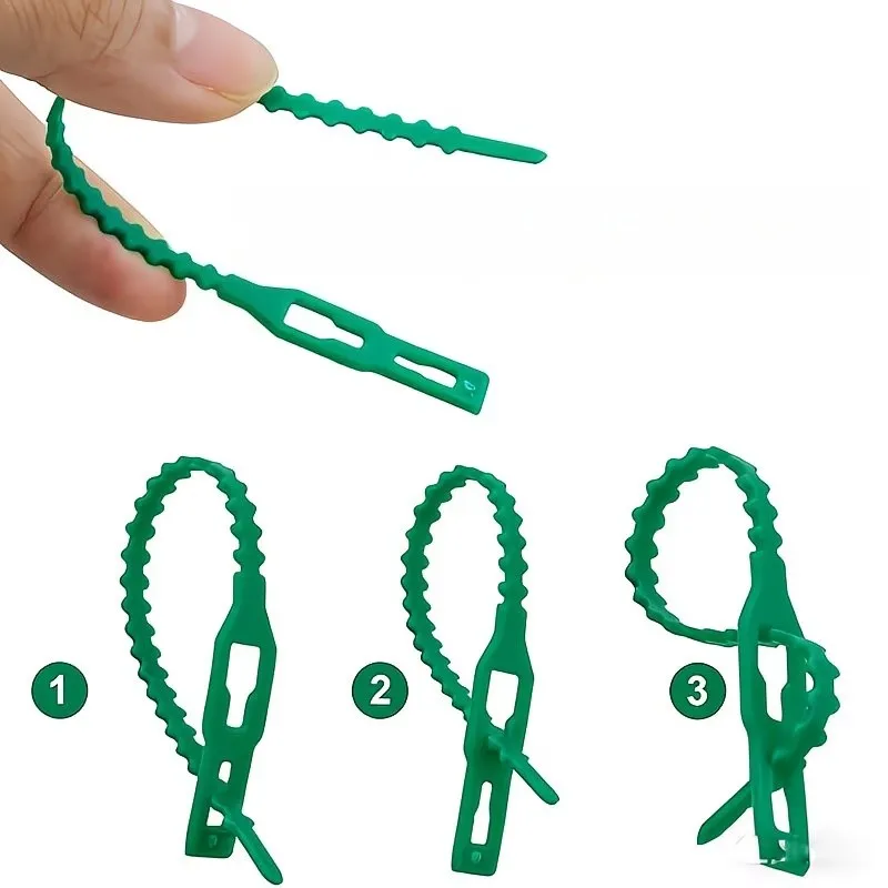 35Pcs17cmReusableFishbone Cable Tie SelfLockDesignLooseTightCanAdjust Suitable forGardeningFixingVineFlowersVegetableStem D