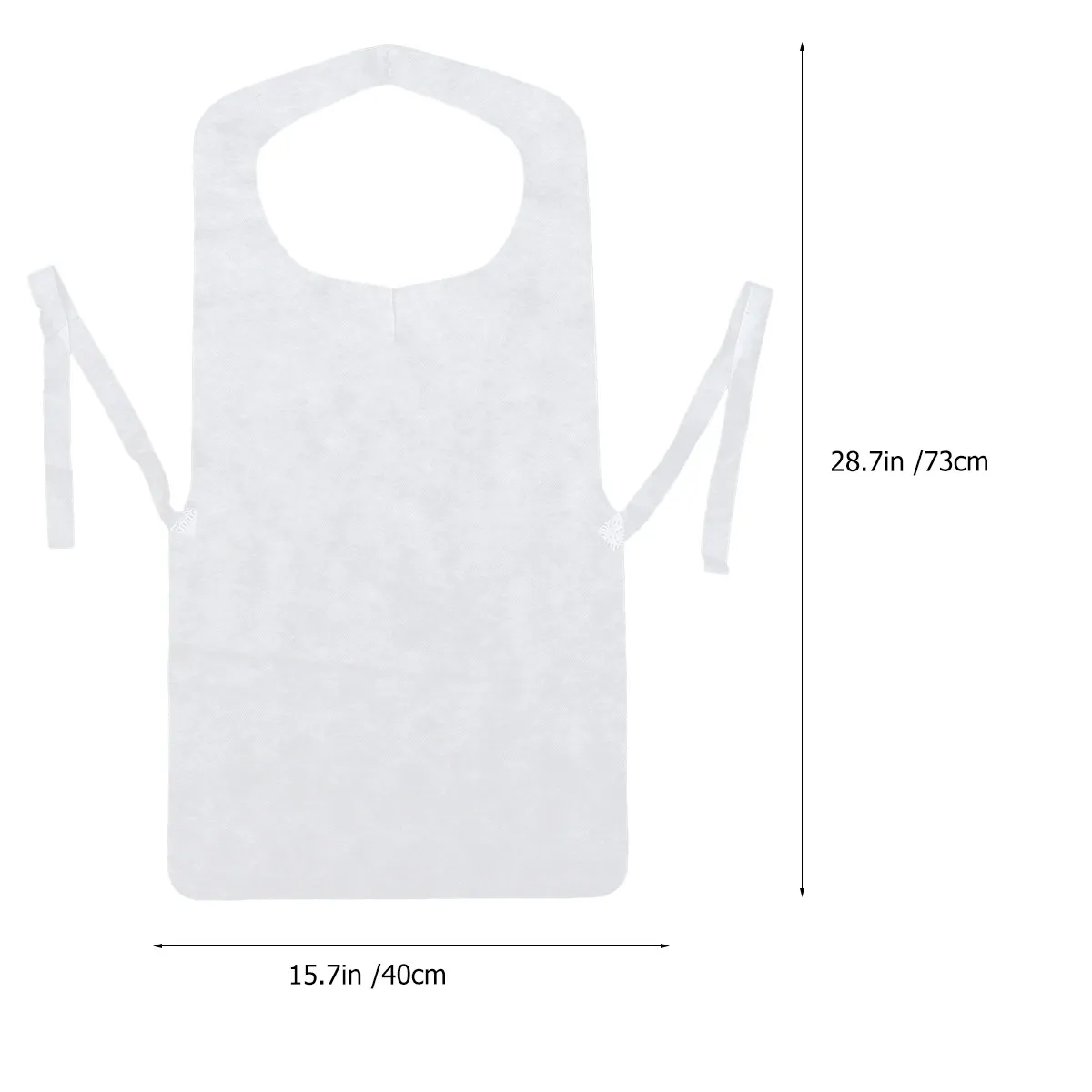 100Pcs Disposable Non-Woven Apron Kitchen Cloth Protector Thickened Sleeveless 73x40cm White for Cooking Painting Hotpot