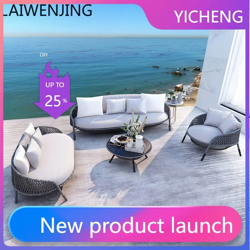 

LYY Outdoor Furniture Rattan Sofa Table and Chair Single Casual Balcony Rattan Chair Double Triple