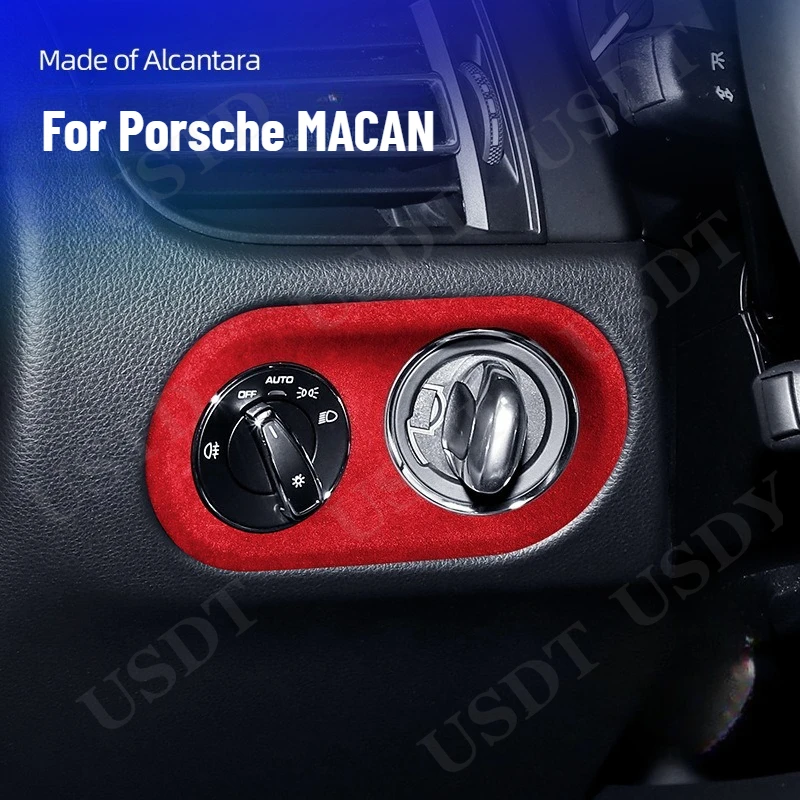 

For Porsche MACAN 2014 - 2024 2023 Made of Alcantara Suede Headlight Switch Frame Protection Mat