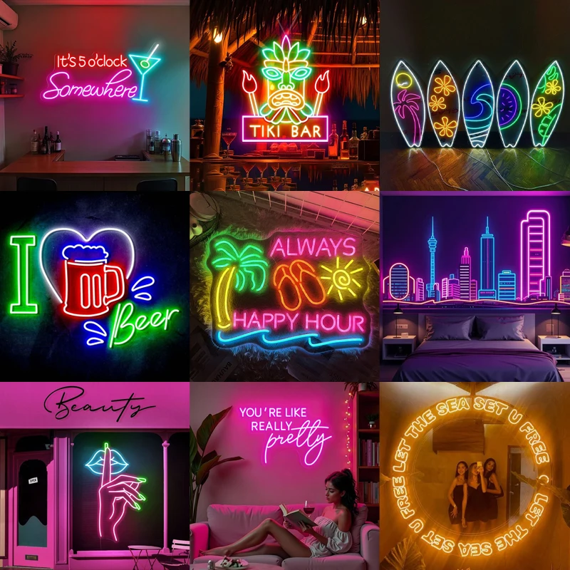CUSTOM Neon LED ป้ายส่วนบุคคล DIY ขนาดใหญ่ Handmade นีออนไฟ Neon Night ชื่อบริษัทโลโก้ Salon กลางแจ้งกันน้ํา Dropshipping