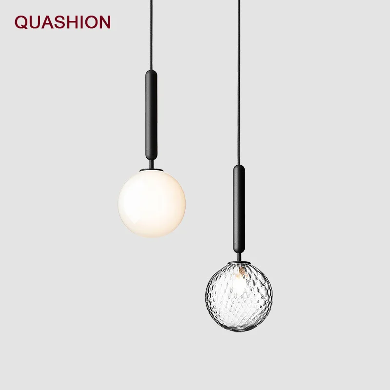 

Nordic Postmodern Minimalist Single Head Bedside Chandelier Creative Glass Ball Chandelier Bedroom Clothing Store Chandelier