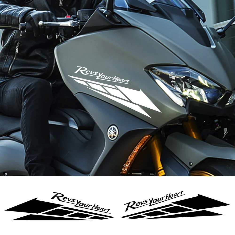2PCS/SET Geometric Stripe Letter Vinyl Sticker Waterproof Decal For Motorcycle Fuel Tank Body DIY Decoration