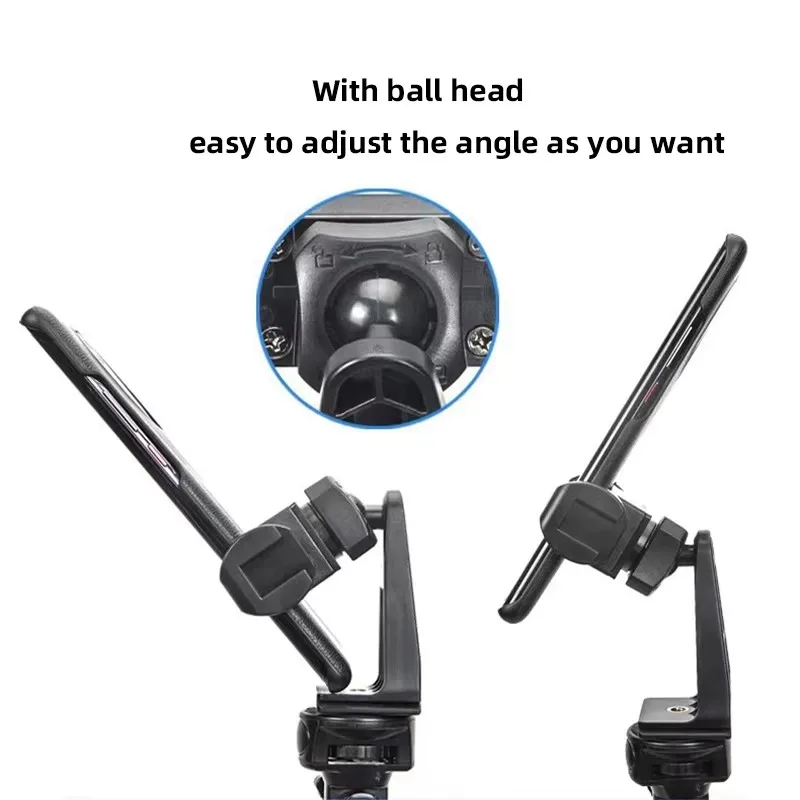 Pemegang klip dudukan rotasi 360 ° dengan kepala bola untuk ponsel iPhone Huawei berdiri dengan sepatu dingin untuk mikrofon lampu LED