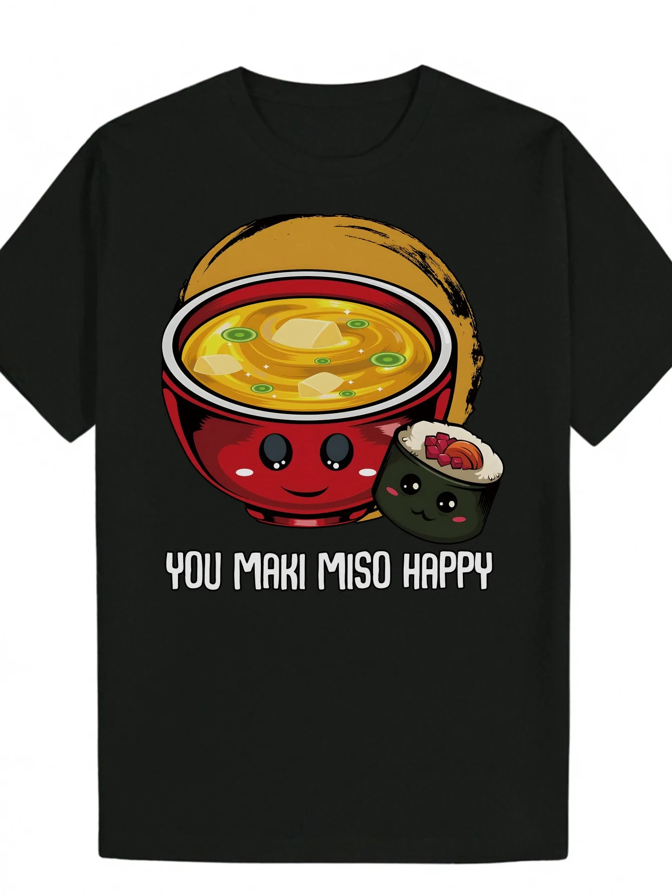 Camiseta de sopa de miso de anime ramen japonés para hombre
