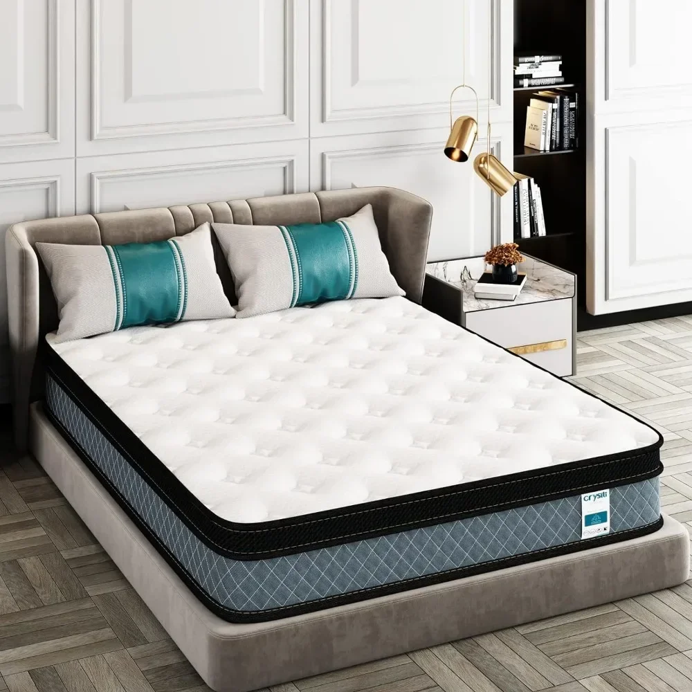 Memory Foam Mattress with Innerspring Hybrid Full Size Mattress in a Box Pressure Relief