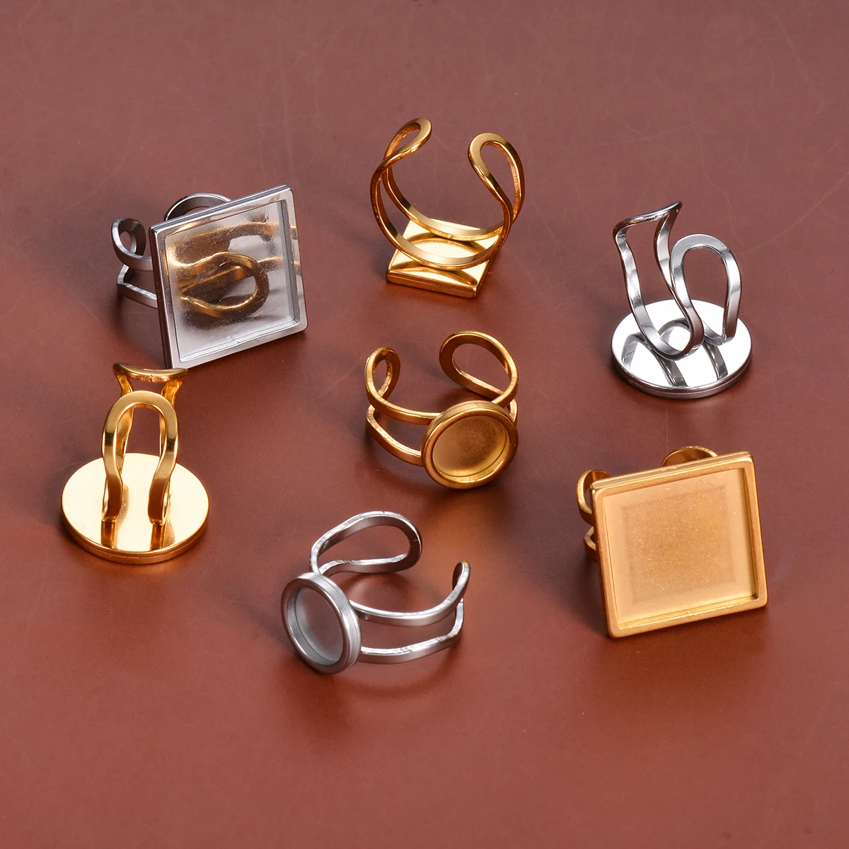 4 Pièces Bagues Ajustables en - Ring Blank Adjustable avis et prix