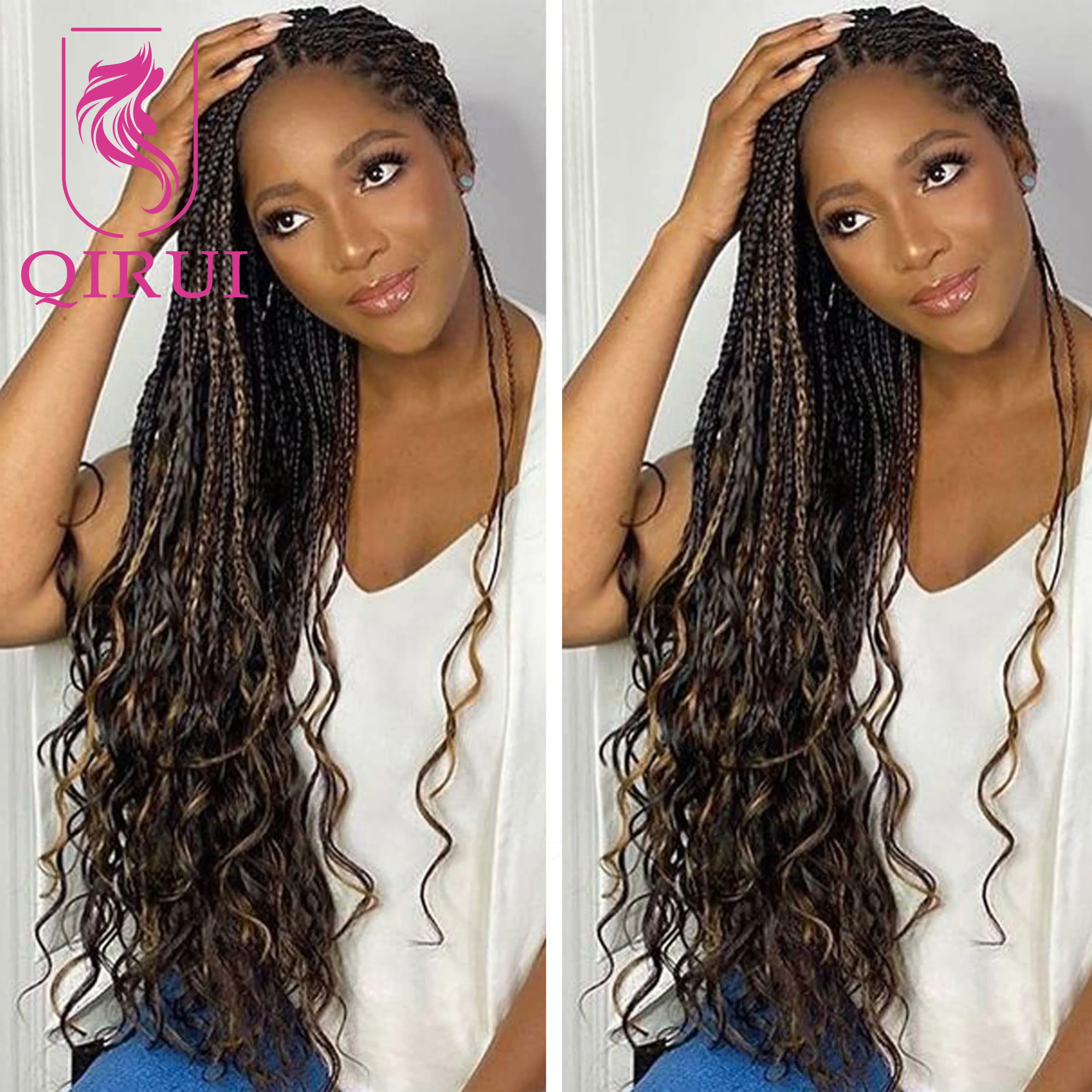 100% Human Hair Highlights Bulk Hair For Braiding Crochet Braids Bundles No Weft Deep Wave Braiding Hair Extension #4/#27 100g