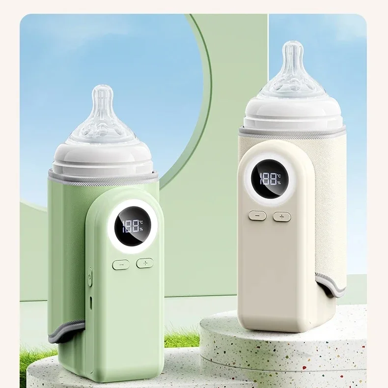 Portable Bottle Warmers For Baby Milk Rechargeable 10000mAh 37-55Adjustable Wireless Waterless Breastmilk Water Heating Travel