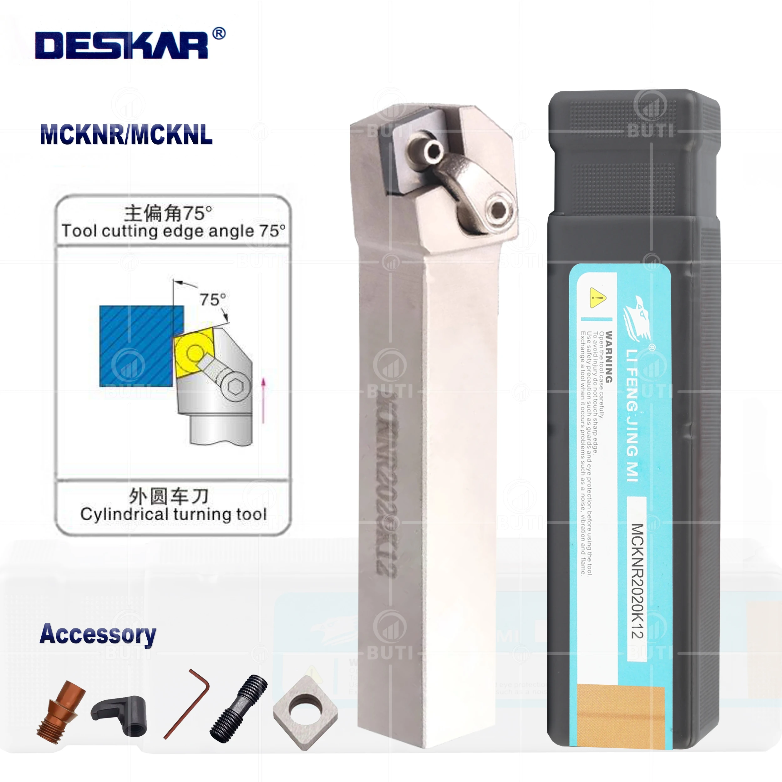 

DESKAR 100% Original External Turning Tools MCKNR1616 MCKNR2020 MCKNR2525 MCKNR MCKNL Lathe Bar Cutting White Holder CNC Cutter