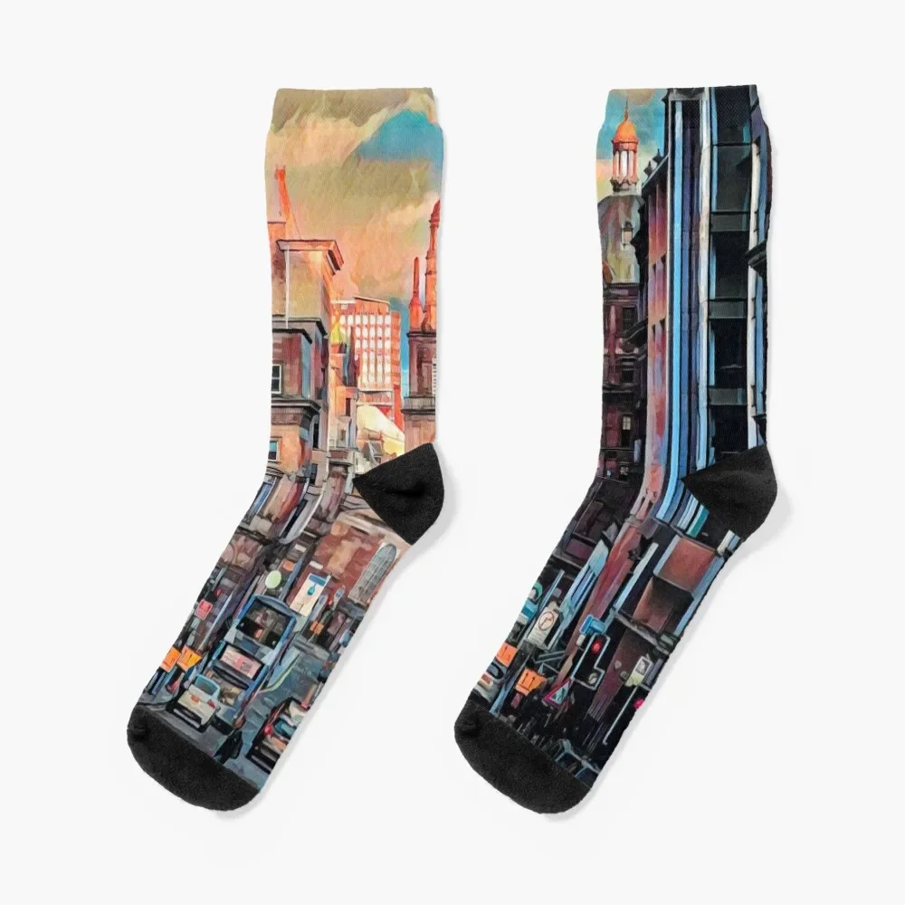 

Glasgow Streets Socks Stockings man anti slip football Lots Socks Woman Men's