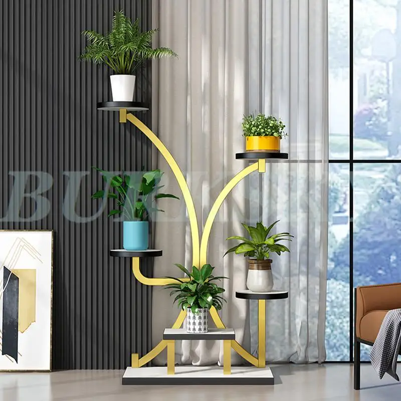 Plant Stand Flower Shelf Planter Rack Storage Indoor Garden Balcony Floor-standing Rack Flower Shop Rack With Pulley Rack