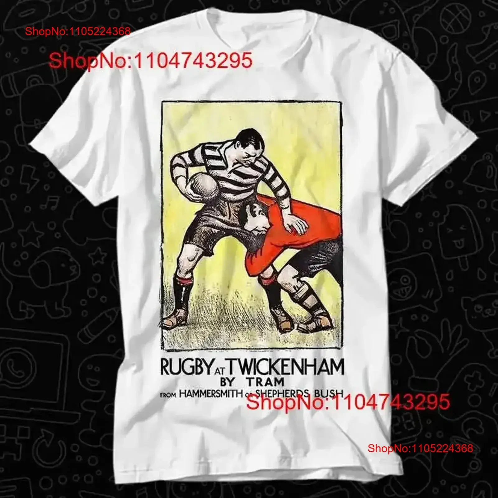 T Shirt 1921 Rugby At Twickenham Advertising Hammersmith Shepherds Bush vintage Washed designer clothes Slightly Versatile Soft