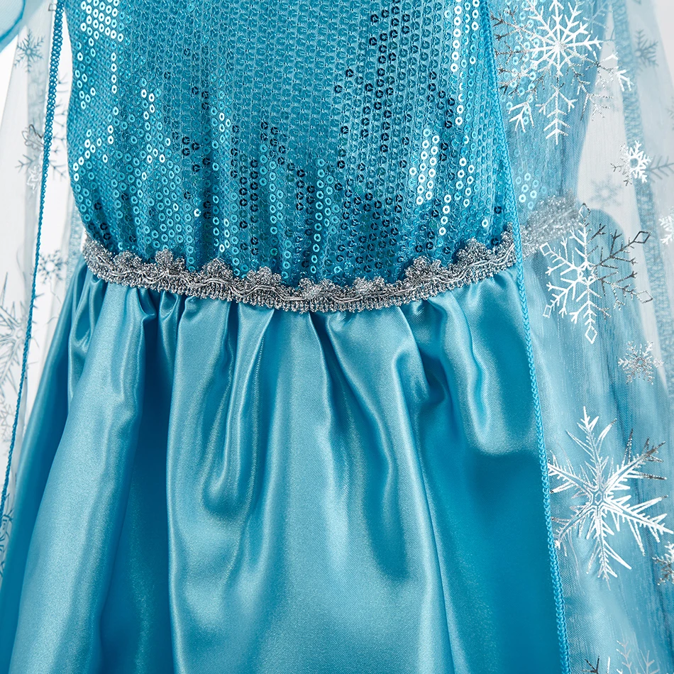 Children Anna Elsa Dress Girls Princess Cosplay Costume Kids Snow Queen Sequined Elegant Dress Girl Christmas Carnival Clothes image 4
