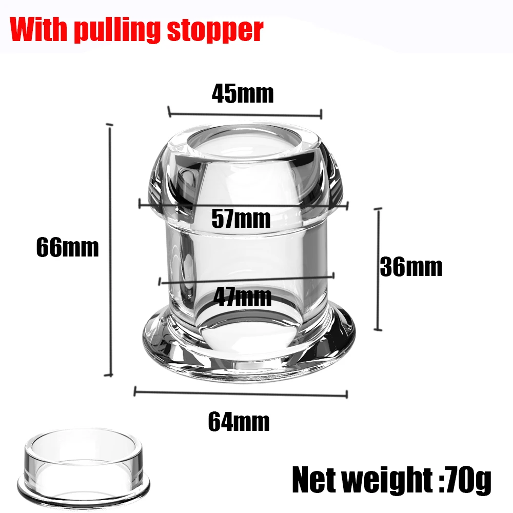 마개가 있는 중공 항문 플러그, 반투명 가시 항문 확장기, 엉덩이 질 및 항문 엿보기 확장기, 피젯 BDSM 섹스 토이, 여성 게이