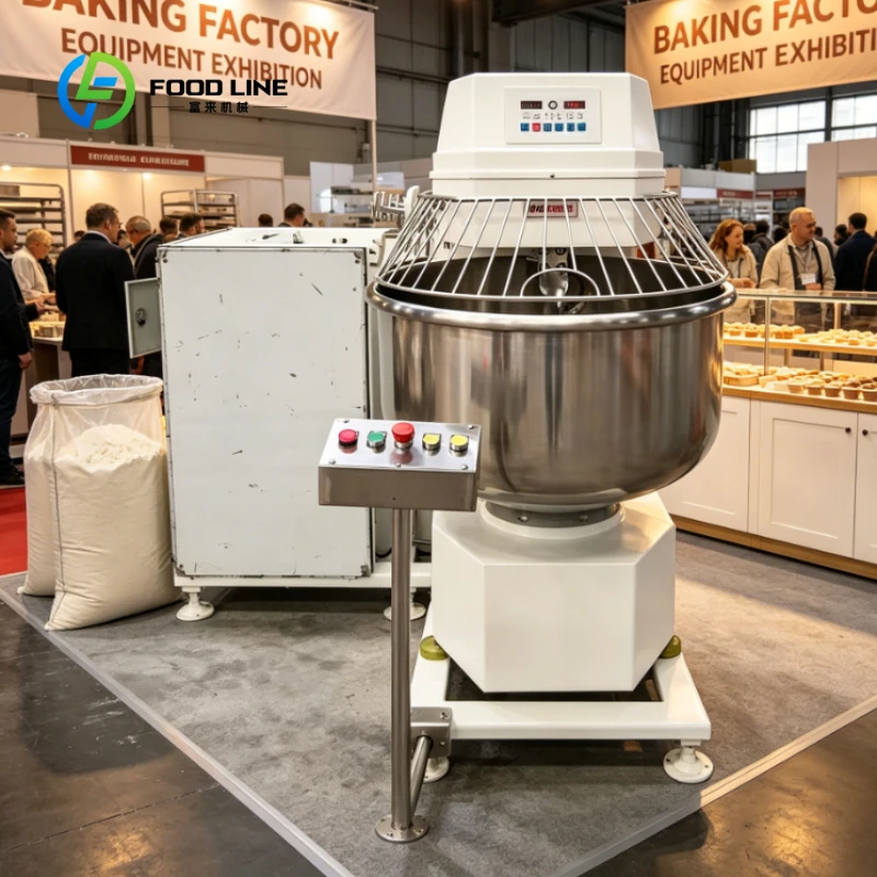 Customized Automatic Bowl Tilting Spiral Mixer, Industrial Dough Kneading Equipment for Large Catering Production Lines