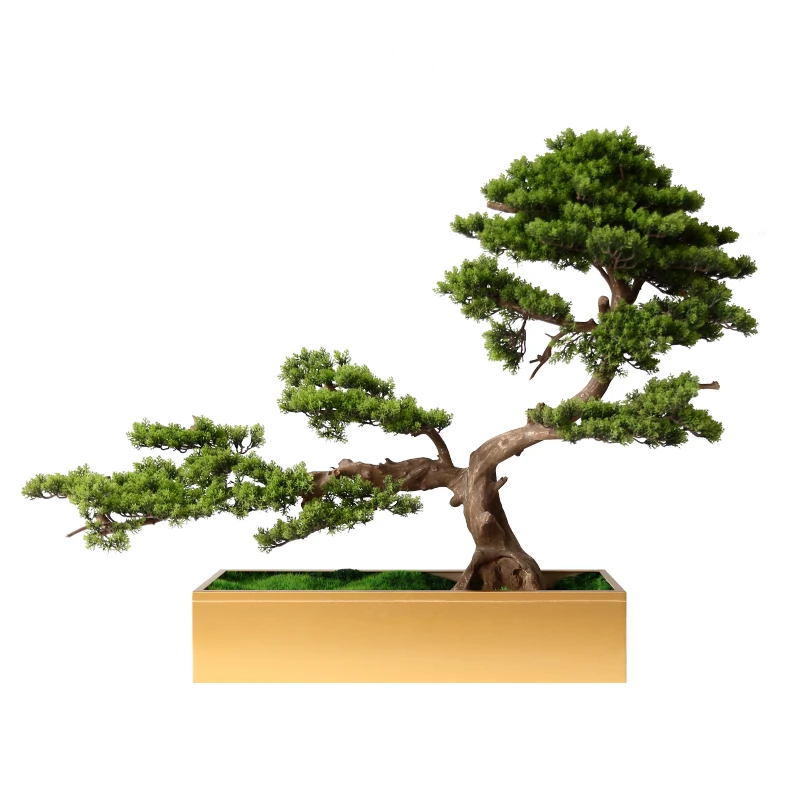 Large decorative decorations for the tea room of the simulated welcoming pine porch green plant bonsai office