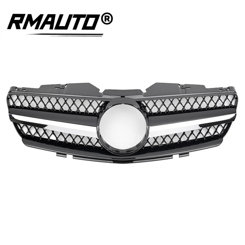 RMAUTO Car Front Grill Grille Racing Grills Chrome for Mercedes Benz SL Class R230 SL500 SL550 SL600 2003-2006 Body Styling Kit