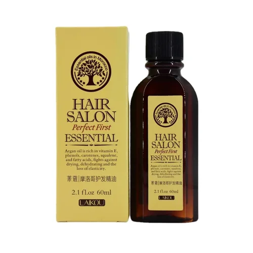 Imagen 2 del producto Nuevo aceite de argán marroquí para el cuidado del crecimiento del cabello, queratina 100% aceite de nuez de glicerol puro, mascarilla para el cabello de peluquería, aceite esencial marroquí 60ml