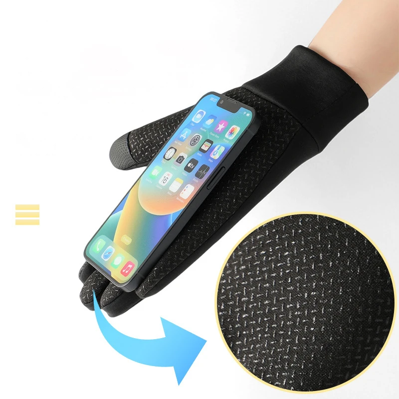 الشتاء قفازات ركوب الدراجات للرجال دراجة نارية المشي لمسافات طويلة قفازات شاشة لمس المضادة للانزلاق طارد المياه يندبروف قفازات الحرارية في الهواء الطلق #3