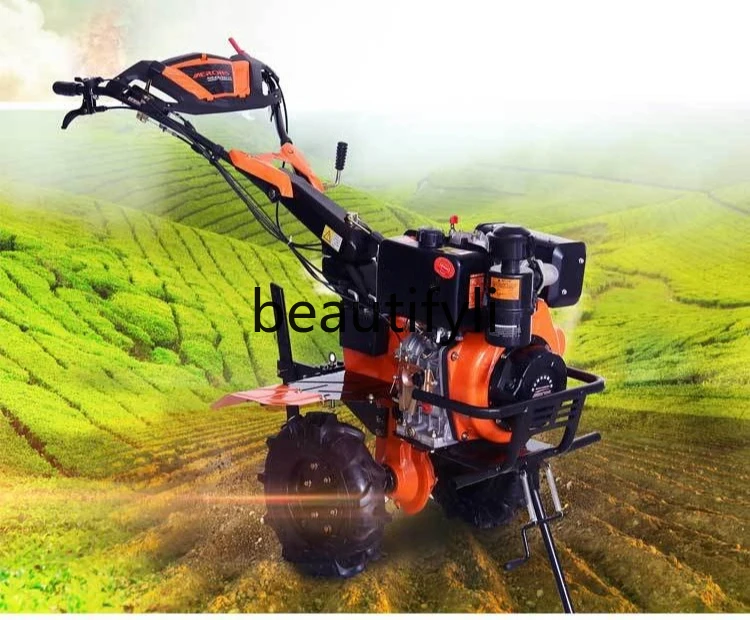 

New model, small micro-tiller, agricultural farmland tiller, multi-function of loosening soil and turning the ground