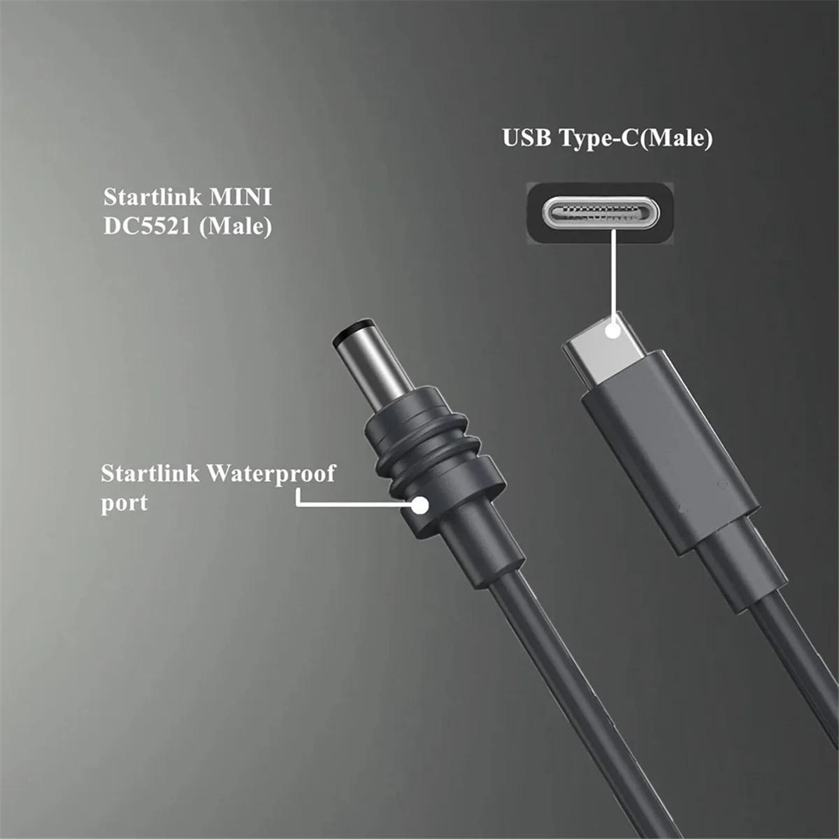 For Space-X Mini USBC to D Cable Waterproof Overload Short Circuit Protection MINI Type-C to DC Cable,B