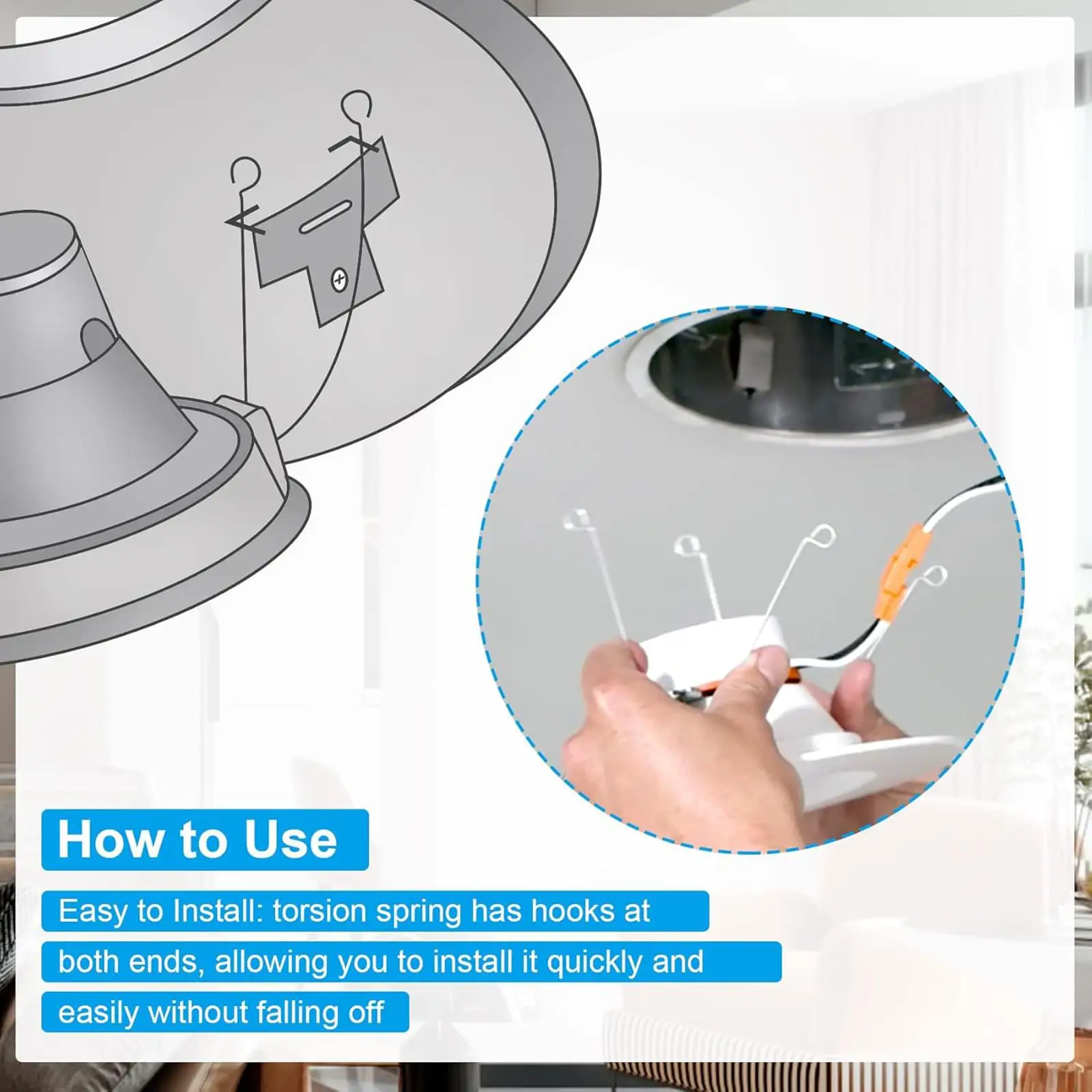 

Пружинные зажимы из нержавеющей стали для тяжелых условий эксплуатации, кронштейны для встраиваемых светильников, простая установка для домашнего освещения