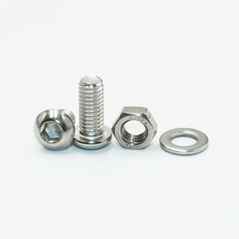 Innensechskant-Halbrundkopfschraube, Mutter, Unterlegscheibe, M2, M3, M4, M5, M6, Edelstahl, Inbus, vollständiger Maschinenbolzen für Motorradmöbel – Detail 3