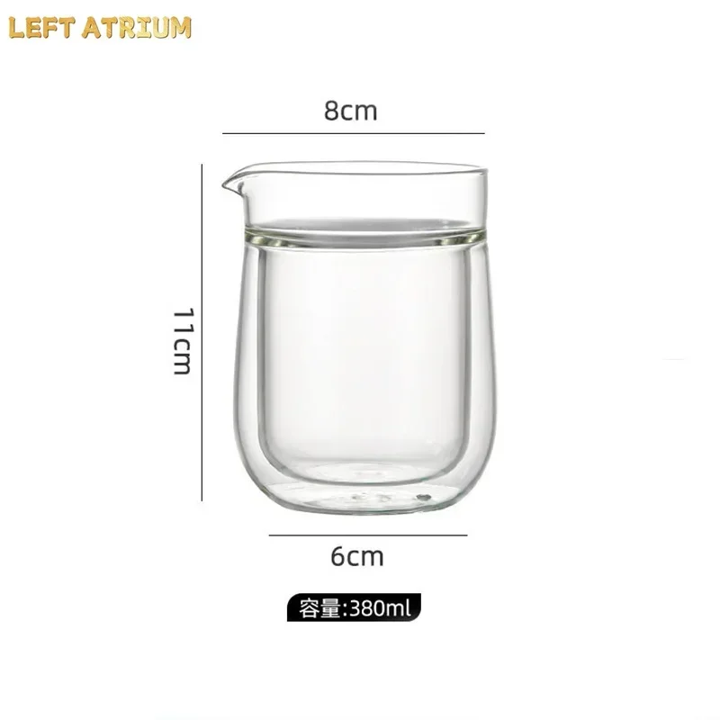Japanese style Heat resistant Double Wall Glass Fair Cup Tea Dispenser Chahai Kung Fu Tea Set Accessories Coffee Pot Pitcher