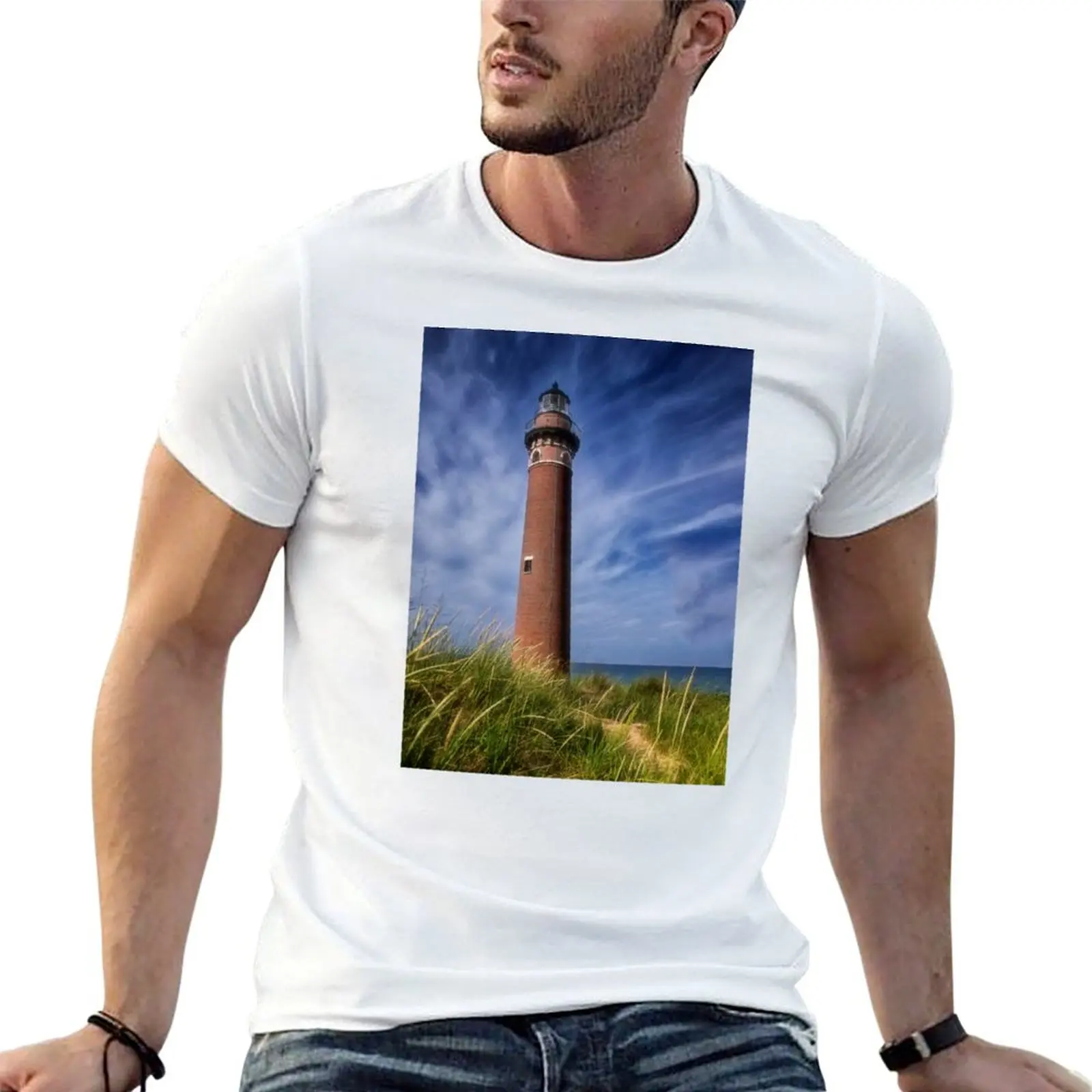 Little Sable Point Light - Michigan T-Shirt Anti-Fade Casual Tee Shirt