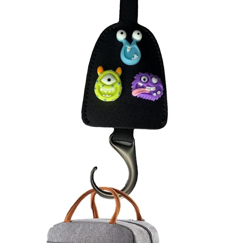 Car Headrest Hook Creative Car Decorative Hook PU Leather Cute Cartoon Car Purse Hooks For Handbag Coats Umbrellas Purse