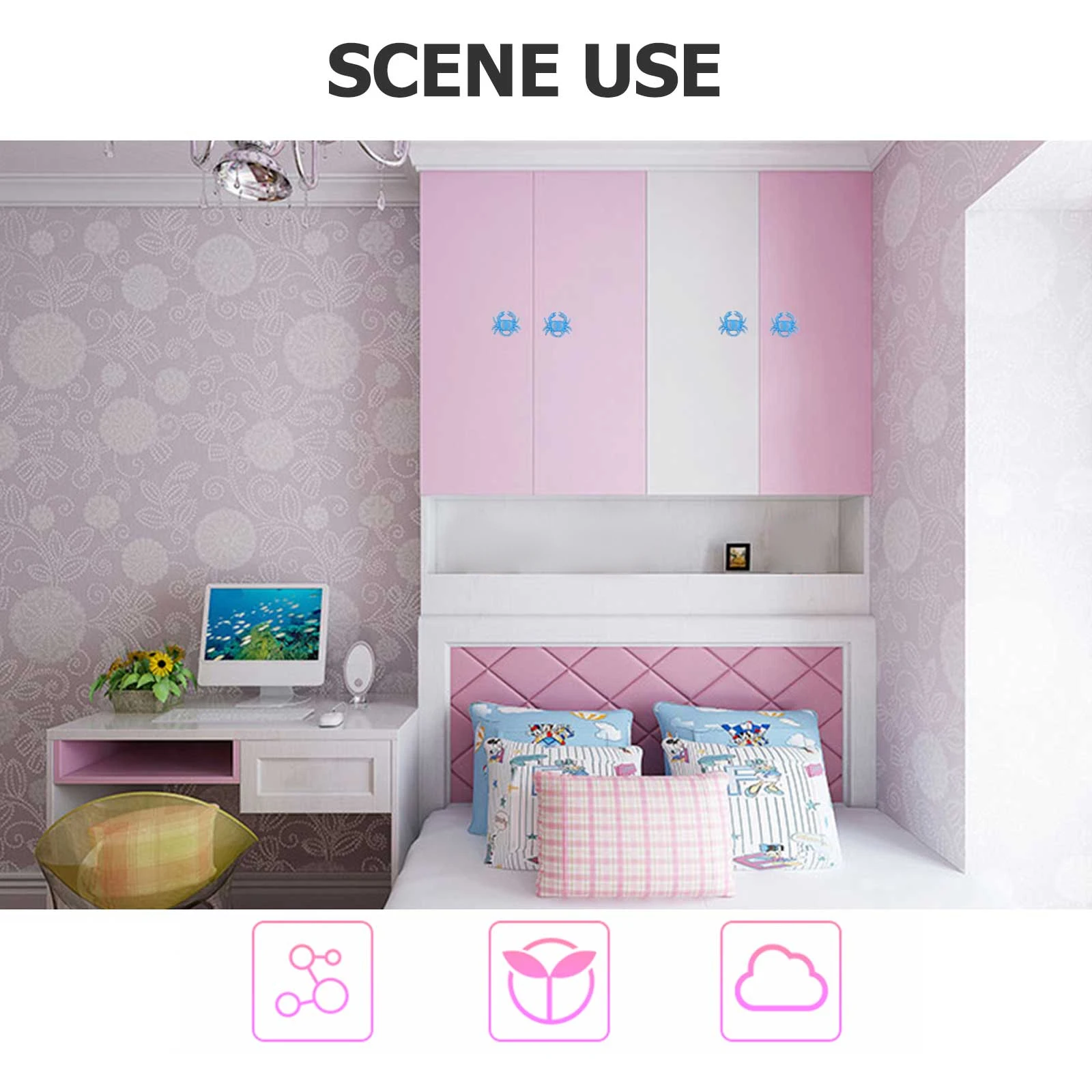 

Blue Crab Handle Cast Iron Pull Knob For Drawer Cabinet Door Furniture Home Office Replacement Cabinet Hardware Modern