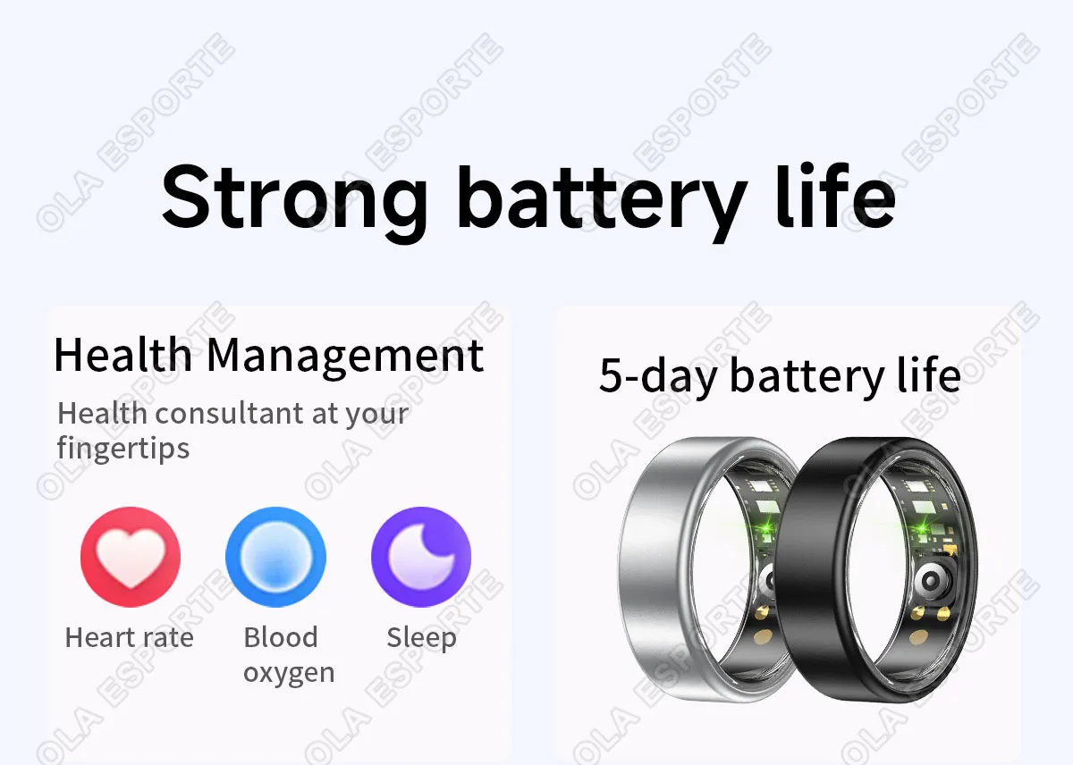 2026 Smart Ring für Damen, Herren und Paare, SmartRing mit Herzfrequenzmesser, wasserdicht, Sportmodi, superleicht, hautfreundlich, Armband R88 – Detail 3