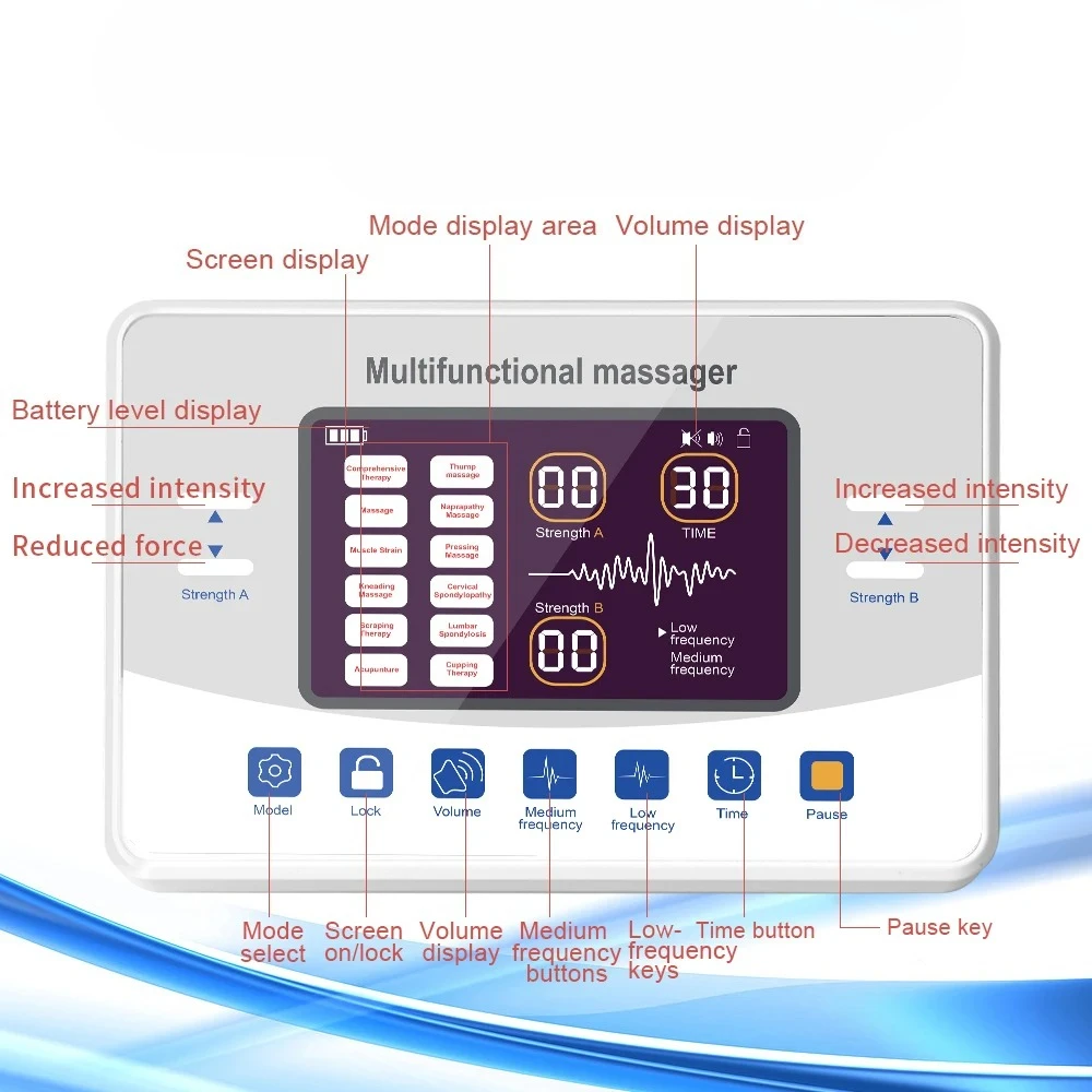 

Massager Rechargeable Health Care Relax Device Home-use Acupoint Electrotherapy Device for Neck and Waist Meridian Unblocking