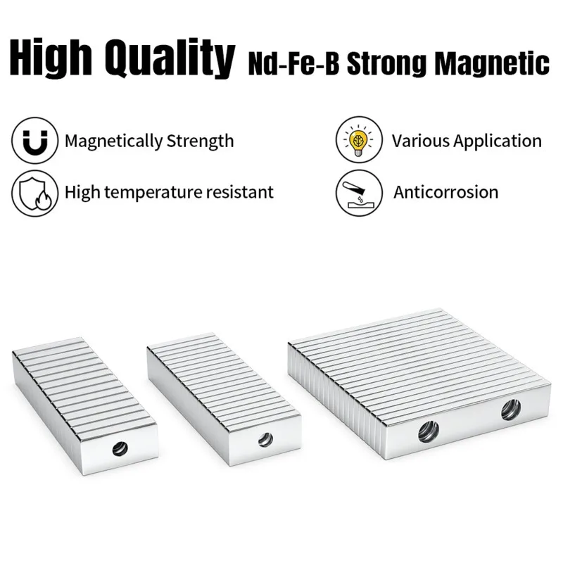 Super Strong Neodymium Magnet 20x10x3-4,20x10x4-4,50x10x3-5mm N35 NdFeB Block Powerful Permanent Magnetic imanes with hole