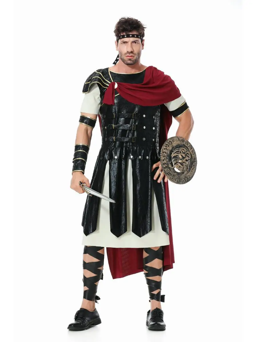 로우인 부모-자녀 로마 전사 의상 유럽 댄스 공연 의상 왕 의상 세트 폴리에스터