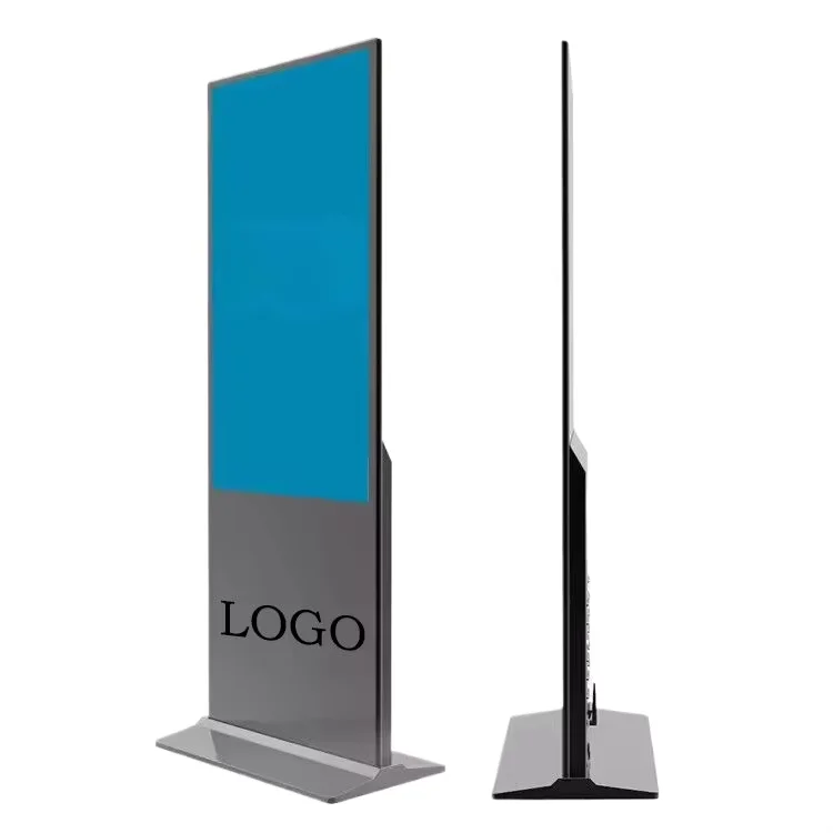 55 Inch Windows Touch Screen Kiosk Totem Display Advertising Player Ultra Thin Lcd Indoor Floor Standing Digital