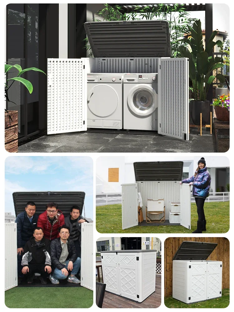 Outdoor locker waterproof and sun-proof courtyard balcony outdoor garden home washing machine storage rainproof tool cabinet